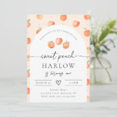 Peach Birthday Invitation | Zoet Peach Kaart (Staand voorkant)