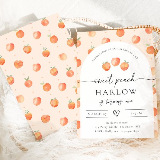 Peach Birthday Invitation | Zoet Peach Kaart