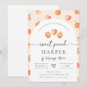 Peach Birthday Invitation | Zoet Peach Kaart (Voorkant / Achterkant)