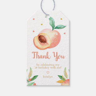 Peach Birthday Party Gift Labels Cadeaulabel