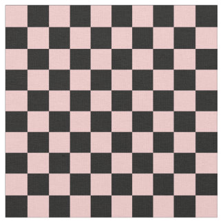 Peach & Black Checkerboard Stof