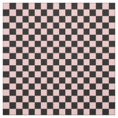 Peach & Black Checkerboard Stof (Swatch)