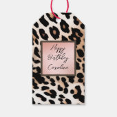 Peach Black Cream Leopard Cadeaulabel (Voorkant)