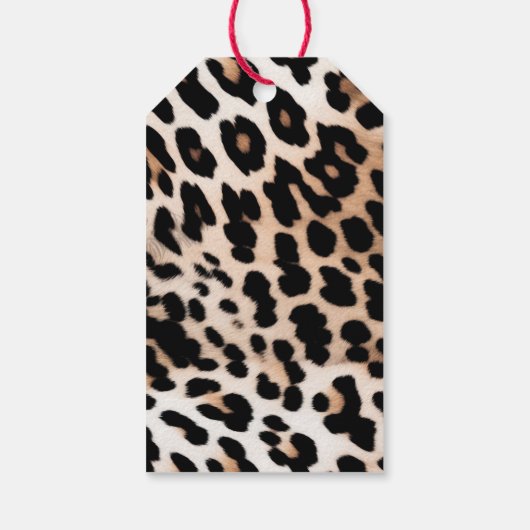 Peach Black Cream Leopard Cadeaulabel (Achterkant)