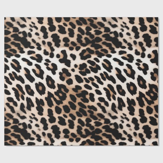 Peach Black Cream Leopard Cadeaupapier (Vlak)