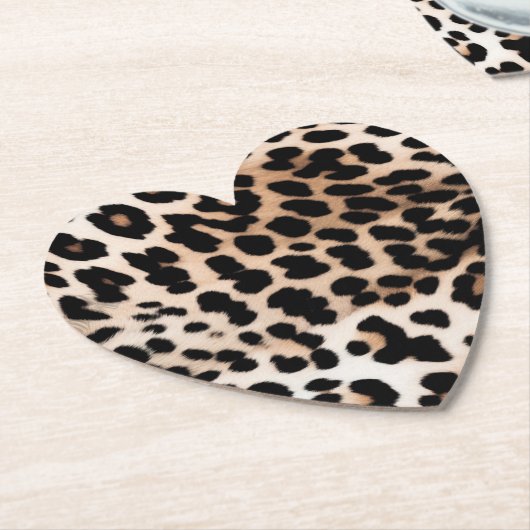 Peach Black Cream Leopard Christmas Kartonnen Onderzetters (Gekanteld)