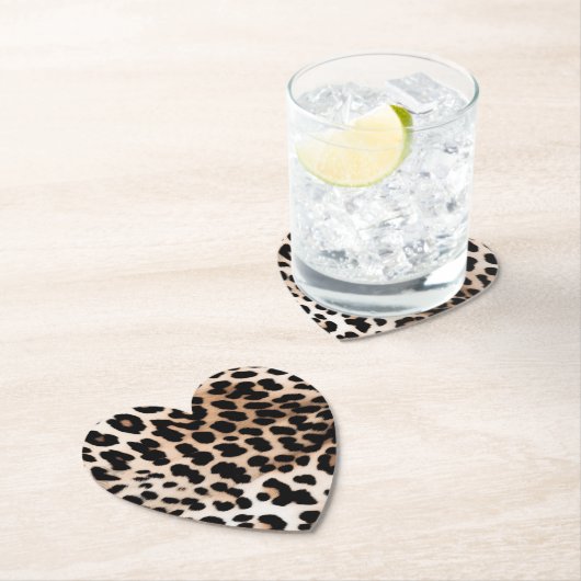 Peach Black Cream Leopard Christmas Kartonnen Onderzetters (Insitu)