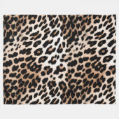 Peach Black Cream Leopard Fleece Deken (Voorkant (Horizontaal))
