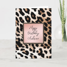 Peach Black Cream Leopard Kaart