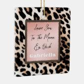 Peach Black Cream Leopard Keramisch Ornament (Rechts)