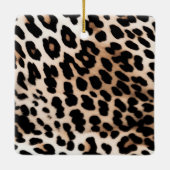 Peach Black Cream Leopard Keramisch Ornament (Achterkant)
