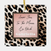 Peach Black Cream Leopard Keramisch Ornament (Voorkant)