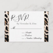 Peach Black Cream Leopard RSVP Informatiekaartje (Voorkant)