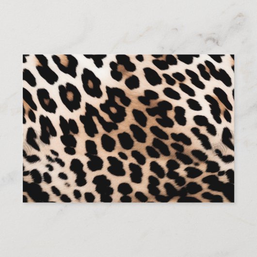 Peach Black Cream Leopard RSVP Informatiekaartje (Achterkant)