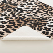 Peach Black Cream Leopard Sherpa Deken (3/4)