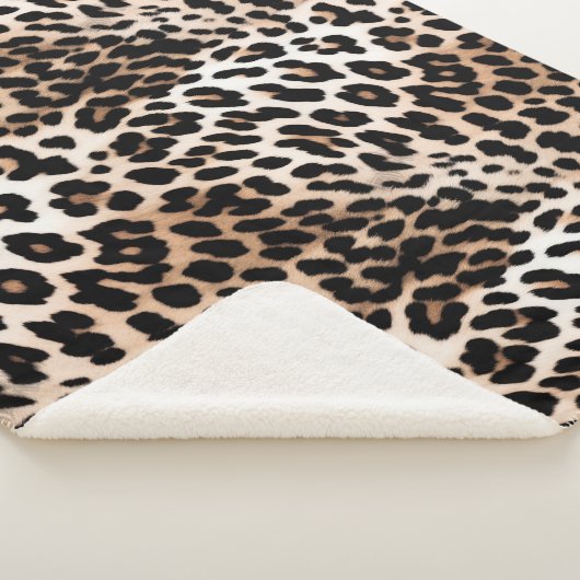 Peach Black Cream Leopard Sherpa Deken (3/4)