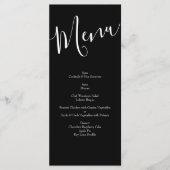 Peach Black Floral Wedding Elegant Menu (Voorkant)