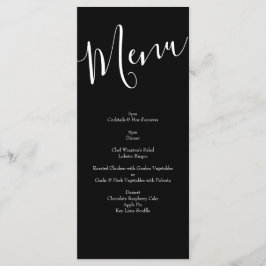 Peach Black Floral Wedding Elegant Menu