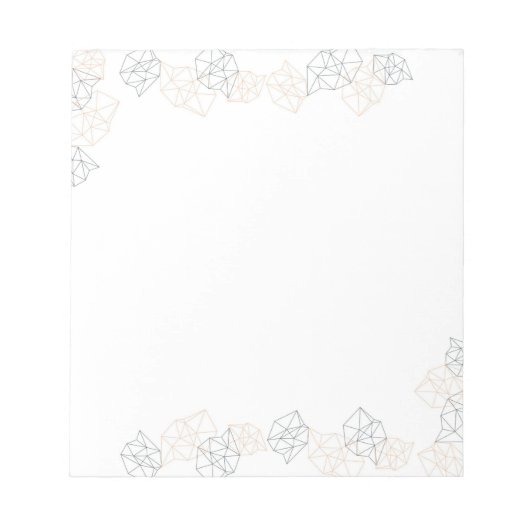 Peach & Black Geometrische rand Modern Notitieblok (Voorkant)