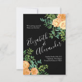Peach & Black Peony Roos Weddenschap Save Date Kaart (Voorkant)