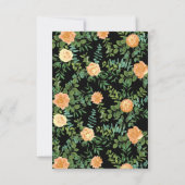 Peach & Black Peony Roos Weddenschap Save Date Kaart (Achterkant)