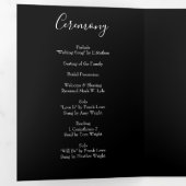 Peach Black Peony Roos Wedding Programs Drieluik Programma (Binnenzijde eerst)