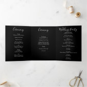 Peach Black Peony Roos Wedding Programs Drieluik Programma (Binnen)
