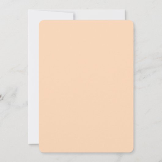 Peach Black Plain Simple Wedding Invitation Kaart (Achterkant)