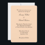 Peach Black Plain Simple Wedding Invitation Kaart<br><div class="desc">Papieren producten van hoge kwaliteit,  perfect voor elke gelegenheid.</div>