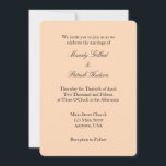 Peach Black Plain Simple Wedding Invitation Kaart<br><div class="desc">Papieren producten van hoge kwaliteit,  perfect voor elke gelegenheid.</div>