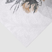 Peach-Black Silver Floral Lace Bouquet Decoupage Tissuepapier (Detail)