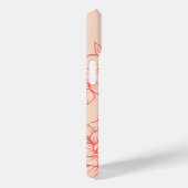 Peach Bloem Omlijning iPhone 15 Hoesje (Achterkant / Rechts)