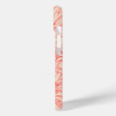 Peach Bloem Omlijning iPhone 15 Hoesje (Achterkant / Links)