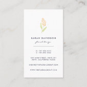 Peach Bloom | Waterverf — Floral — Verticaal Visitekaartje (Achterkant)