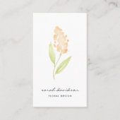 Peach Bloom | Waterverf — Floral — Verticaal Visitekaartje (Voorkant)