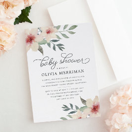 Peach Blossom Baby shower Invitation Kaart