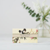 Peach Blossom & Birds Chinese kunst Visitekaartje (Staand voorkant)