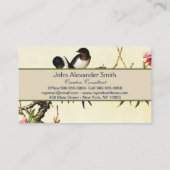 Peach Blossom & Birds Chinese kunst Visitekaartje (Achterkant)