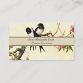 Peach Blossom & Birds Chinese kunst Visitekaartje (Voorkant)