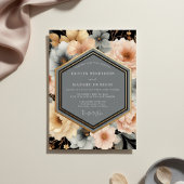 Peach Blossom Botanical Romance Wedding Kaart