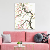 Peach blossom canvas afdruk (Insitu (Woonkamer))