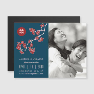Peach Blossom Chinese Weddenfoto Save the Date