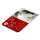 Peach Blossom Chinese Weddenfoto Save the Date Magneet (Linkerzijde)