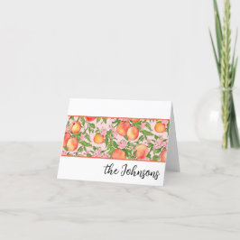 Peach Blossom Custom Stationery Dank u wel Car Bedankkaart