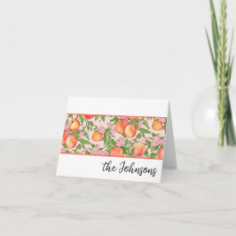 Peach Blossom Custom Stationery Dank u wel Car Bedankkaart