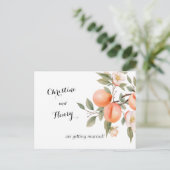 Peach Blossom De datum opslaan Briefkaart (Staand voorkant)