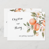 Peach Blossom De datum opslaan Briefkaart (Voorkant / Achterkant)