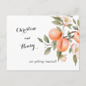 Peach Blossom De datum opslaan Briefkaart (Voorkant)