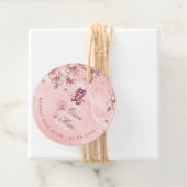 Peach Blossom Double Happiness Chinese bruiloft Bedankjes Labels (In situ)