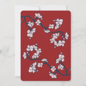 Peach Blossom Double Happiness Chinese bruiloft Kaart (Achterkant)